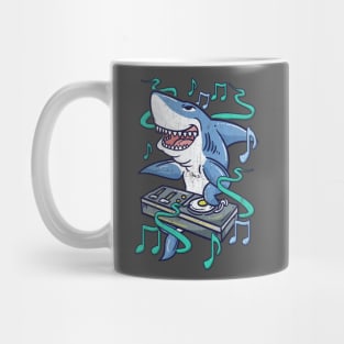 Funny Shark DJ Dance Music Mug